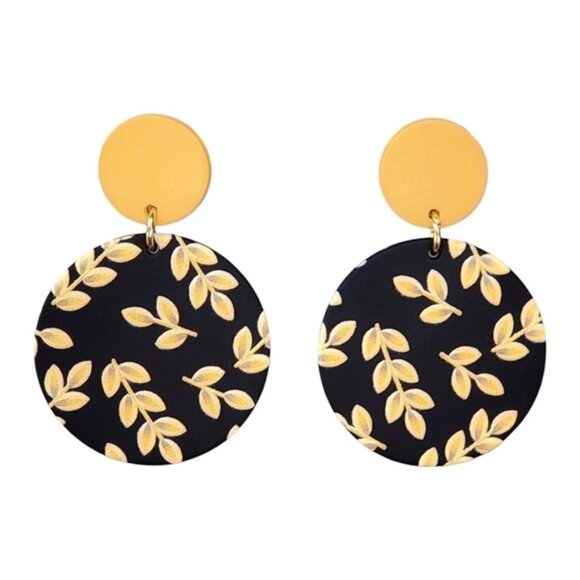 Bohemian Clay Earrings Dangle Black Retro Jewelry Y2K Stud Boho Chic Black - Picture 1 of 1